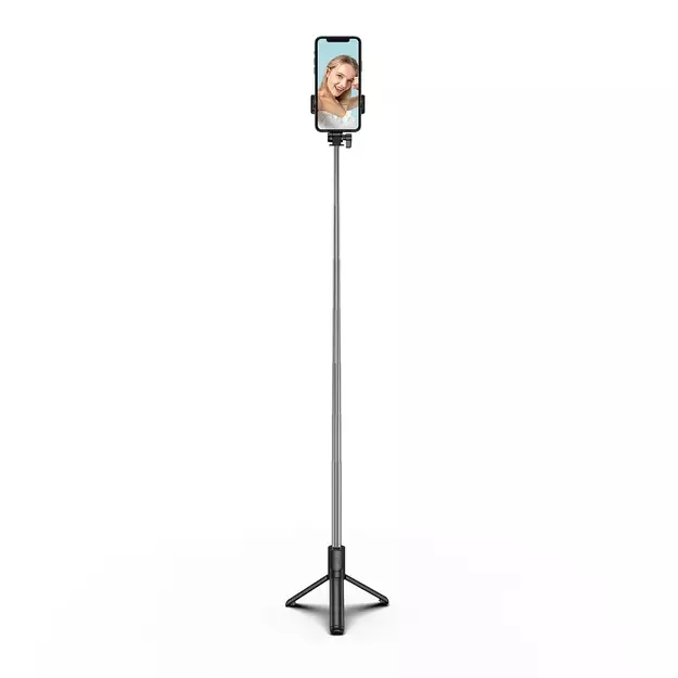 Selfie stick WHS1Y telescopic tripod 1m with phone holder - black 4