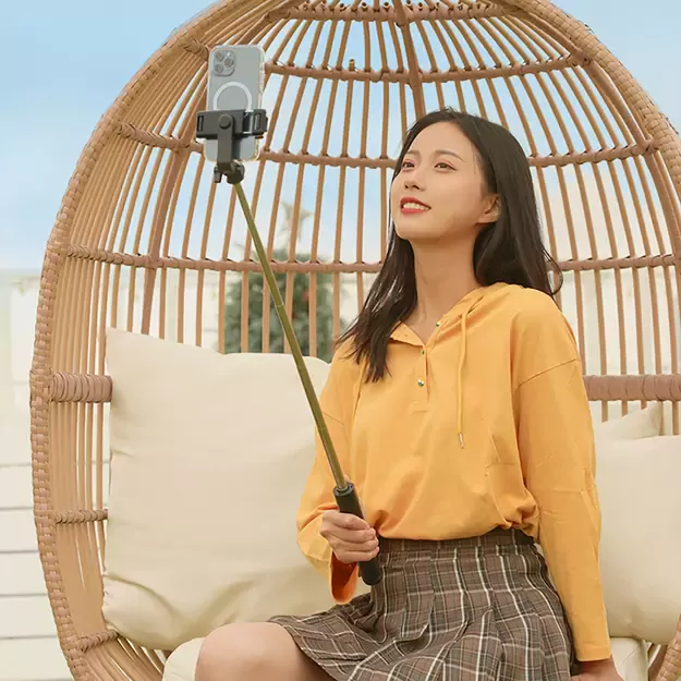 Selfie stick WHS1Y telescopic tripod 1m with phone holder - black 11
