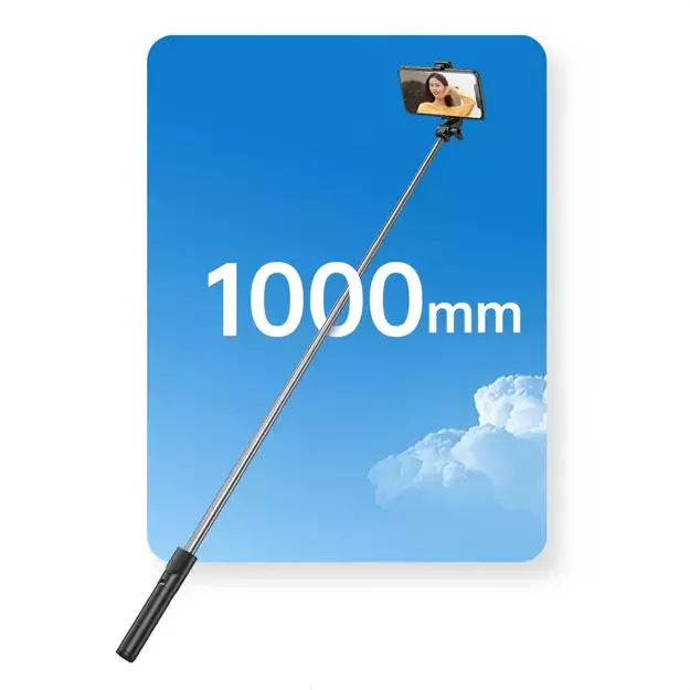 Selfie stick WHS1Y telescopic tripod 1m with phone holder - black 9