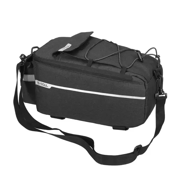 WYA26Y0S Thermal Bike Pannier Bag with Shoulder Strap - Black 9