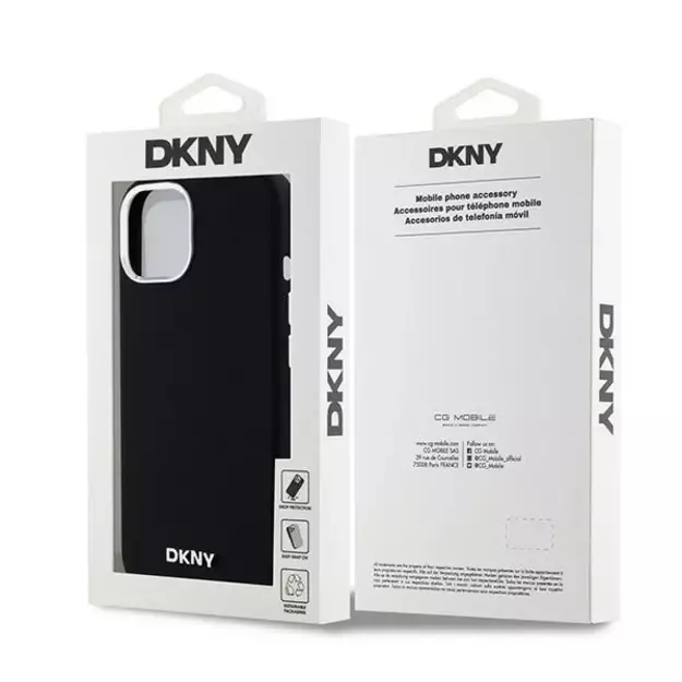 DKNY Liquid Silicone Small Metal Logo MagSafe Case for iPhone 15 Plus / 14 Plus - Black 7