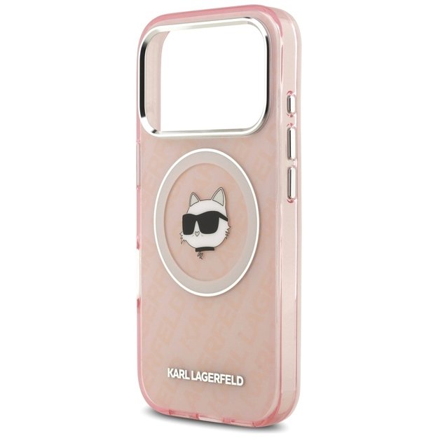 Karl Lagerfeld IML Choupette Head Logo MagSafe Case for iPhone 17 Pro Max - Pink 5