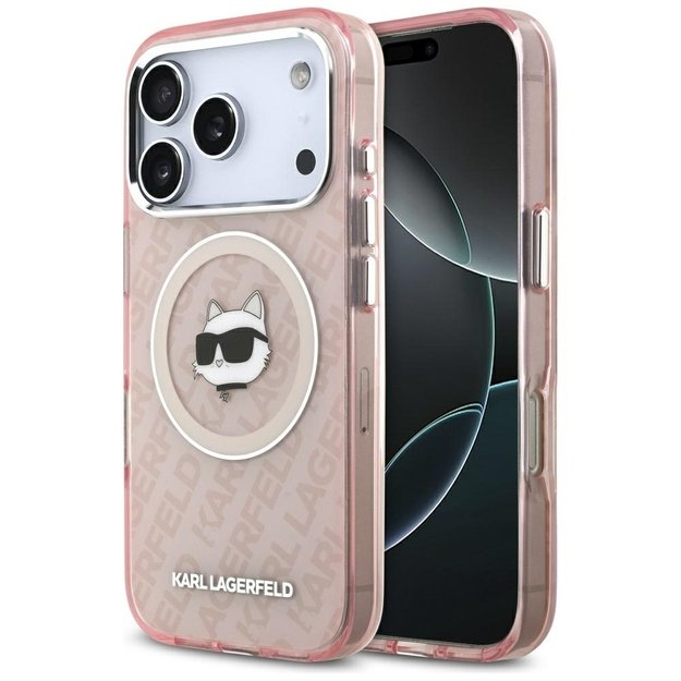 Karl Lagerfeld IML Choupette Head Logo MagSafe Case for iPhone 17 Pro Max - Pink