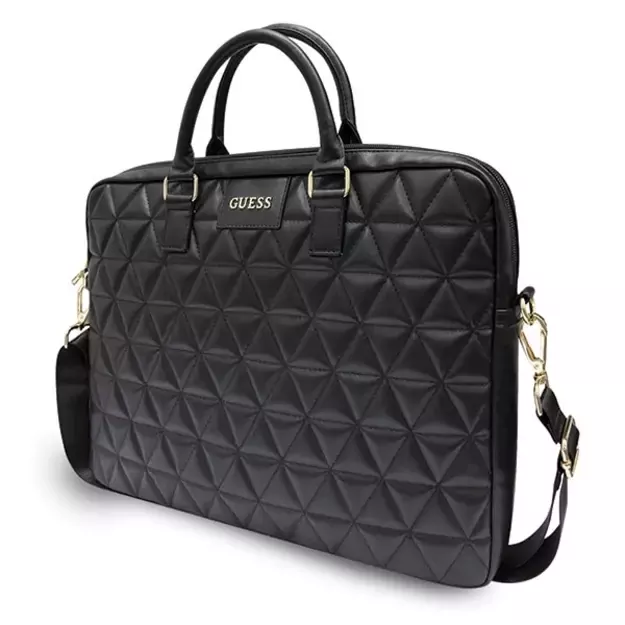 Guess Quilted bag for a 16&quot  laptop - black 1