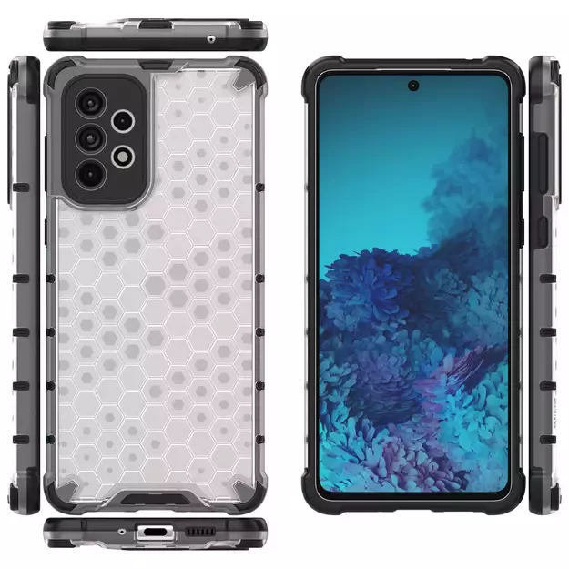Honeycomb case armored cover with a gel frame for Samsung Galaxy A73 transparent 17