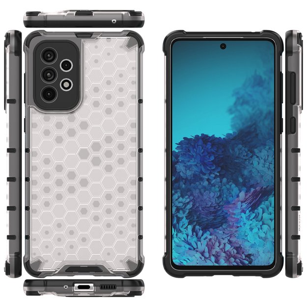 Honeycomb case armored cover with a gel frame for Samsung Galaxy A73 transparent 36