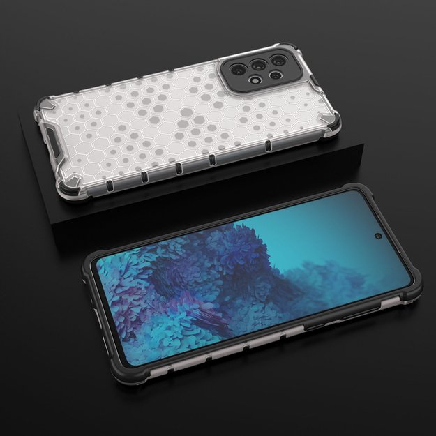 Honeycomb case armored cover with a gel frame for Samsung Galaxy A73 transparent 37