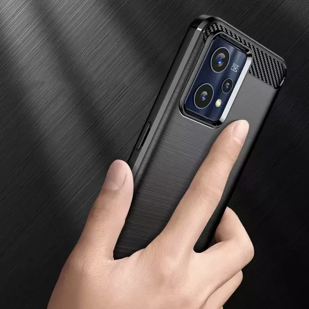 Carbon Case Flexible Cover Realme 9 Pro + (9 Pro Plus) black 1