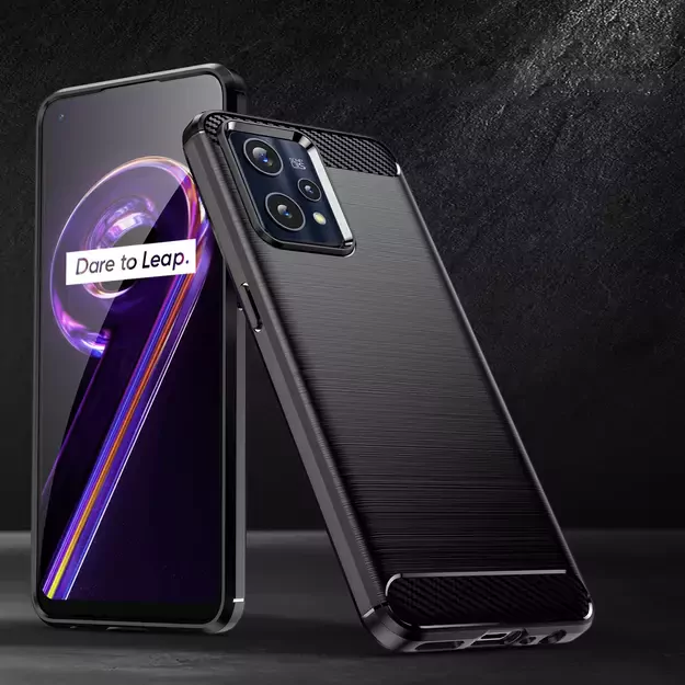 Carbon Case Flexible Cover Realme 9 Pro + (9 Pro Plus) black 5