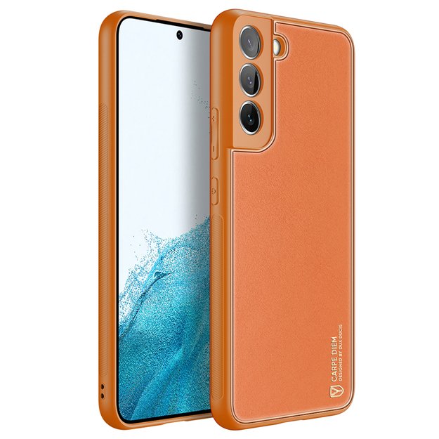 Dux Ducis Yolo elegant cover made of ecological leather for Samsung Galaxy S22 + (S22 Plus) orange 20