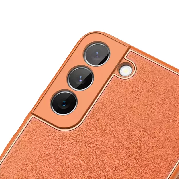 Dux Ducis Yolo elegant cover made of ecological leather for Samsung Galaxy S22 + (S22 Plus) orange 5