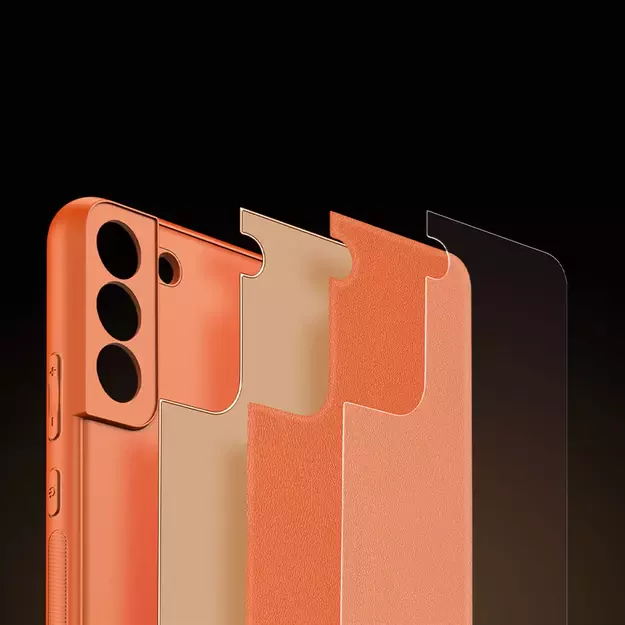 Dux Ducis Yolo elegant cover made of ecological leather for Samsung Galaxy S22 + (S22 Plus) orange 9