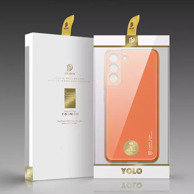 Dux Ducis Yolo elegant cover made of ecological leather for Samsung Galaxy S22 + (S22 Plus) orange 4
