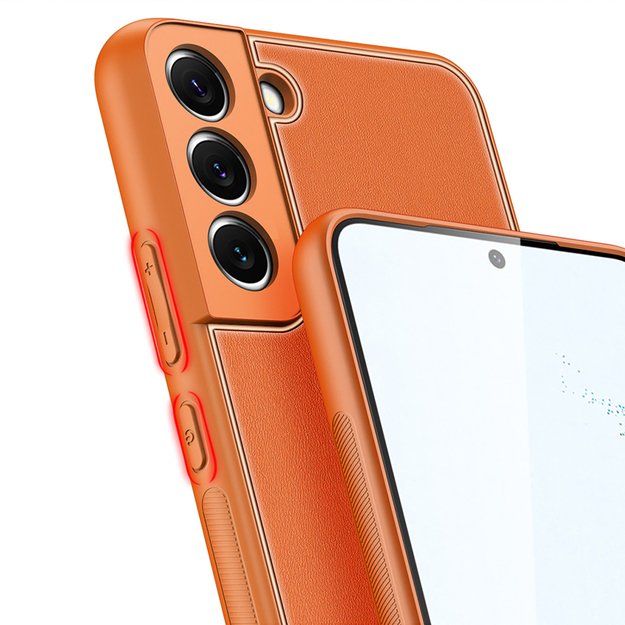 Dux Ducis Yolo elegant cover made of ecological leather for Samsung Galaxy S22 + (S22 Plus) orange 24