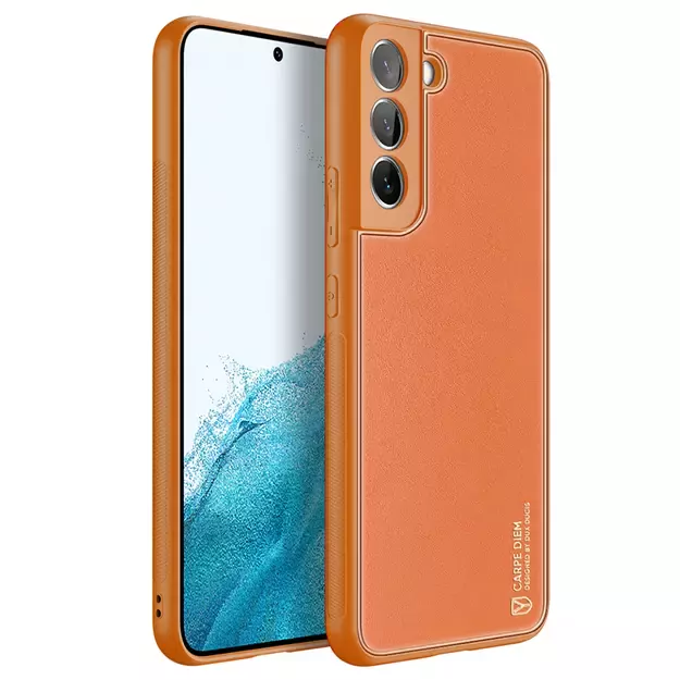 Dux Ducis Yolo elegant cover made of ecological leather for Samsung Galaxy S22 + (S22 Plus) orange 2