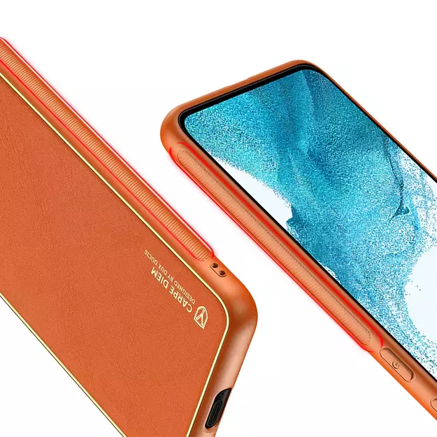 Dux Ducis Yolo elegant cover made of ecological leather for Samsung Galaxy S22 + (S22 Plus) orange 7