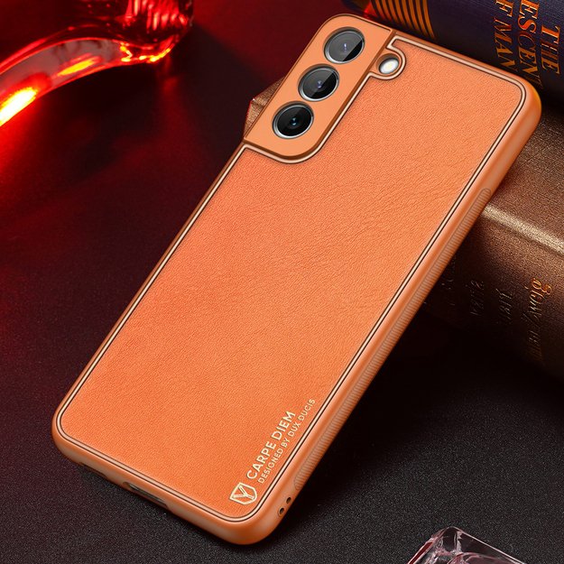 Dux Ducis Yolo elegant cover made of ecological leather for Samsung Galaxy S22 + (S22 Plus) orange 28