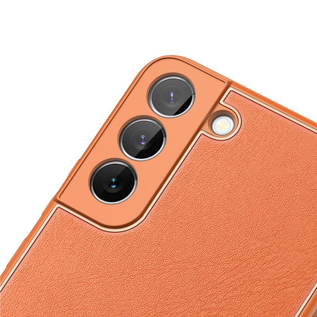 Dux Ducis Yolo elegant cover made of ecological leather for Samsung Galaxy S22 + (S22 Plus) orange 23