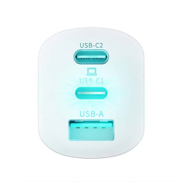 3MK HyperCharger 65W 2xUSB-C + 1xUSB-A charger GAN, PD + QC 9