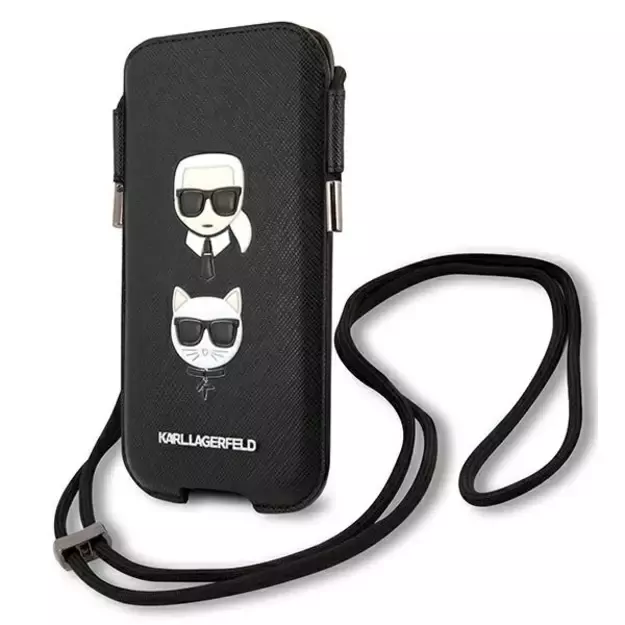 Karl Lagerfeld Torebka KLHCP12MOPHKCK 6,1  czarny/black hardcase Saffiano Ikonik Karl&Choupette Head