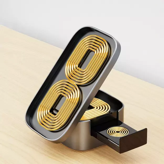 Dudao A11Pro+ 15W 3in1 Inductive Charger for Phone/Smartwatch/Headphones - Black 15