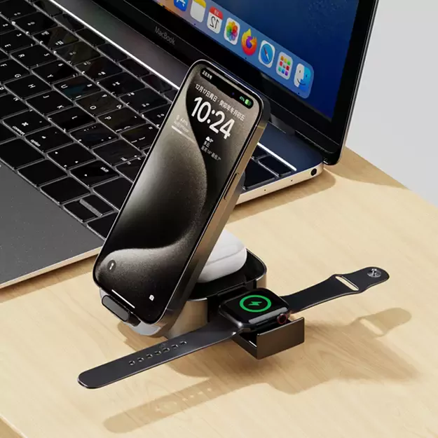 Dudao A11Pro+ 15W 3in1 Inductive Charger for Phone/Smartwatch/Headphones - Black 12