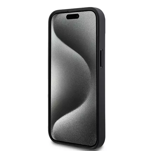 DKNY Leather Checkered Mono Pattern &amp  Printed Stripes Case for iPhone 15/14/13 - Black 11