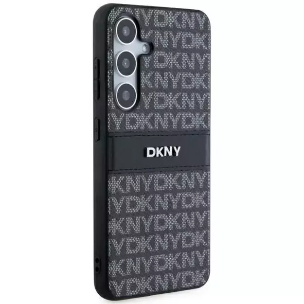 DKNY Leather Mono Stripe &amp  Metal Logo case for Samsung Galaxy S24+ - black 2