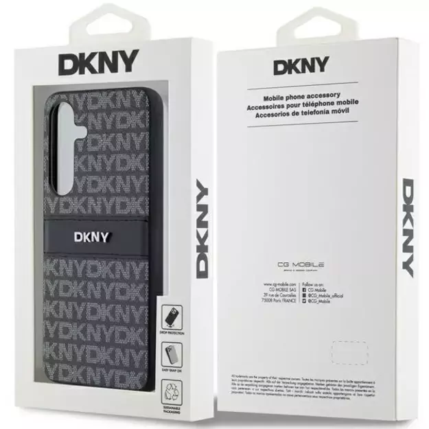 DKNY Leather Mono Stripe &amp  Metal Logo case for Samsung Galaxy S24+ - black 6