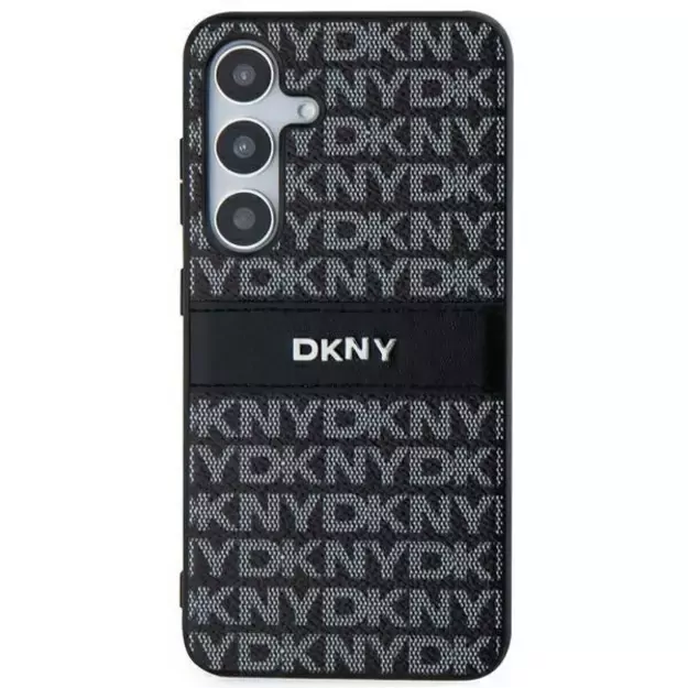 DKNY Leather Mono Stripe &amp  Metal Logo case for Samsung Galaxy S24+ - black 1