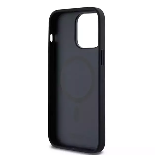 DKNY Leather Pattern Metal Logo MagSafe case for iPhone 13 Pro Max - black 12
