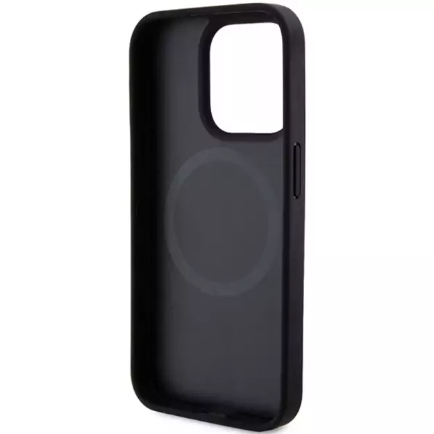 DKNY Leather Printed Pattern Metal Logo MagSafe Case for iPhone 15 Pro - Black 13