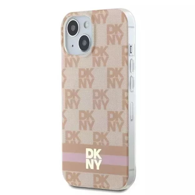 DKNY IML Checkered Mono Pattern &amp  Printed Stripes MagSafe case for iPhone 15 / 14 / 13 - pink 8