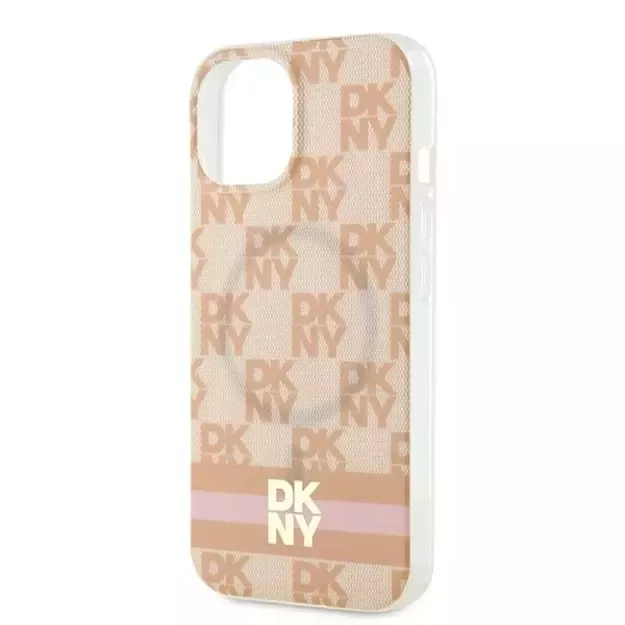 DKNY IML Checkered Mono Pattern &amp  Printed Stripes MagSafe case for iPhone 15 / 14 / 13 - pink 12