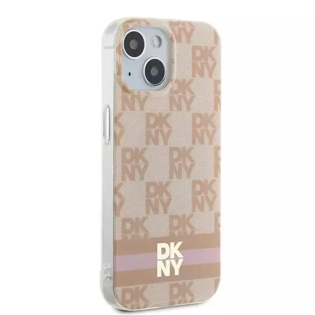 DKNY IML Checkered Mono Pattern &amp  Printed Stripes MagSafe case for iPhone 15 / 14 / 13 - pink 10