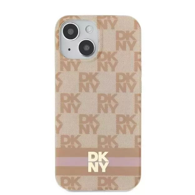 DKNY IML Checkered Mono Pattern &amp  Printed Stripes MagSafe case for iPhone 15 / 14 / 13 - pink 9