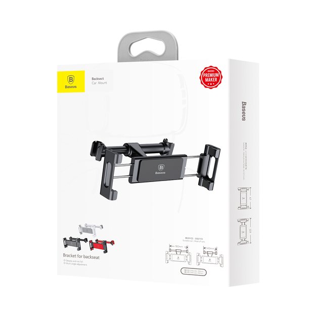 Baseus Backseat Car Mount SUHZ-01 Car Headrest Holder for Tablets / Smartphones 4.7-12.9  - Black 10