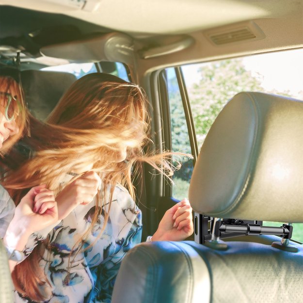 Baseus Backseat Car Mount SUHZ-01 Car Headrest Holder for Tablets / Smartphones 4.7-12.9  - Black 12