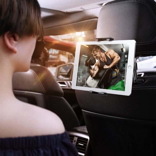 Baseus Backseat Car Mount SUHZ-01 Car Headrest Holder for Tablets / Smartphones 4.7-12.9  - Black 13