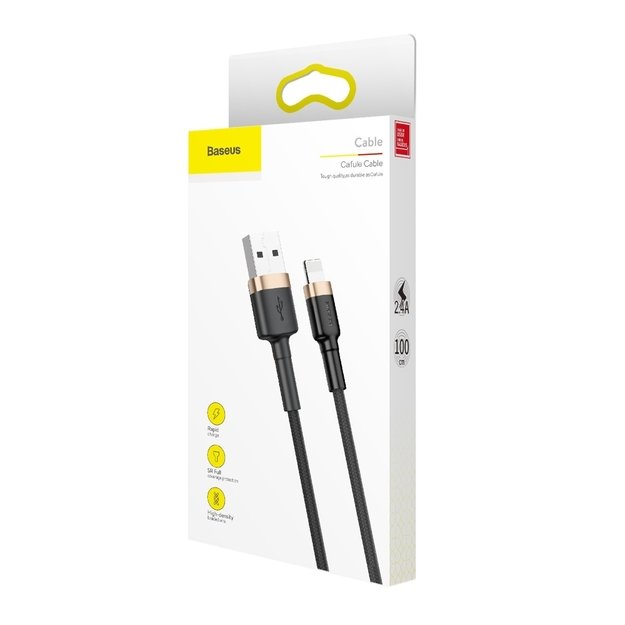 Baseus Cafule USB-A / Lightning 2.4A QC 3.0 cable 1 m - black and gold 8