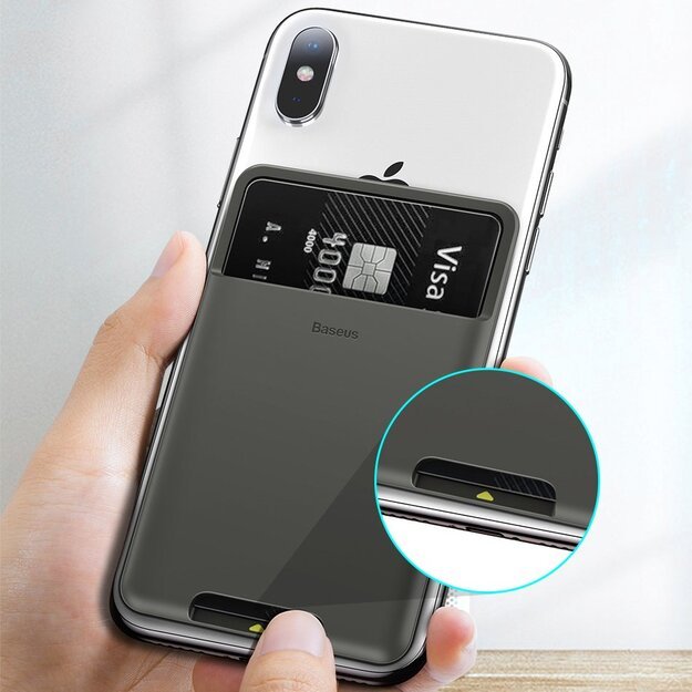 Baseus self-adhesive card case for phone documents gray (ACKD-B0G) 7