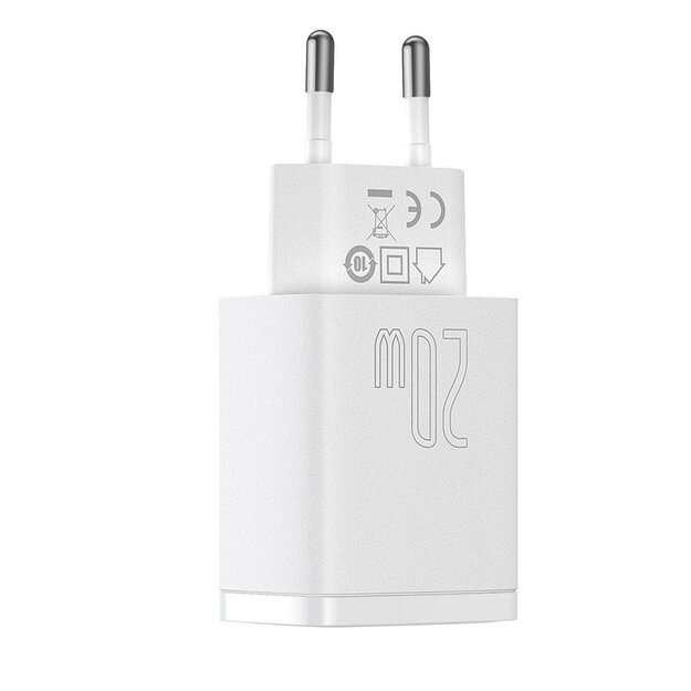 Baseus Compact fast charger USB / USB Type C 20W 3A Power Delivery Quick Charge 3.0 white (CCXJ-B02) 2