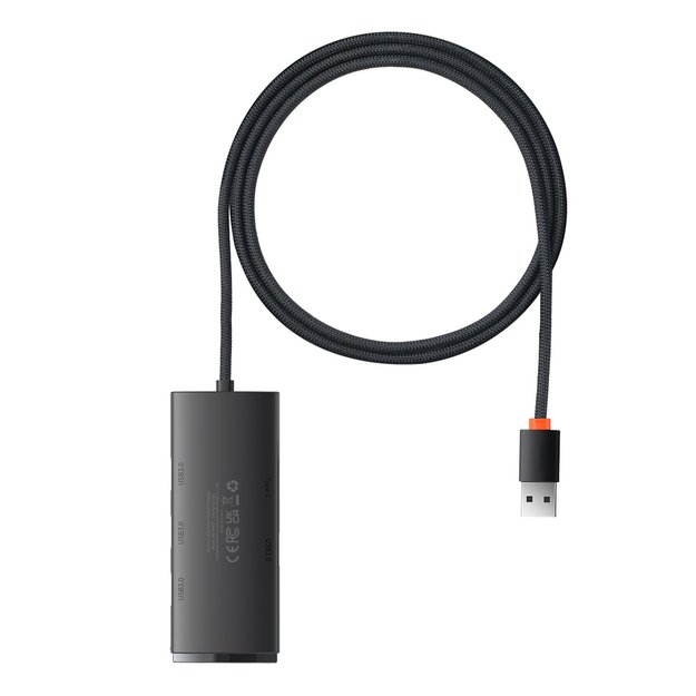 Baseus Lite Series HUB adapter USB-A to 4xUSB-A 3.0 5Gb / s black (WKQX030101) 1