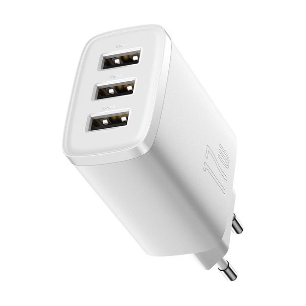 Baseus Compact charger 3x USB 17W white (CCXJ020102) 2
