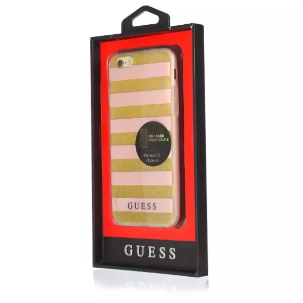 Guess GUHCP6STGPI iPhone 6/6S pink hardcase Ethnic Chic Stripes 3D 1