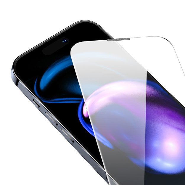 Baseus Full Screen Tempered Glass for iPhone 14 Pro with Speaker Cover 0.3mm + Mounting Frame 6