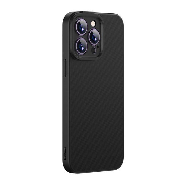 Armored case for iPhone 14 Pro Max compatible with MagSafe Baseus Synthetic Fiber tempered glass - black 2