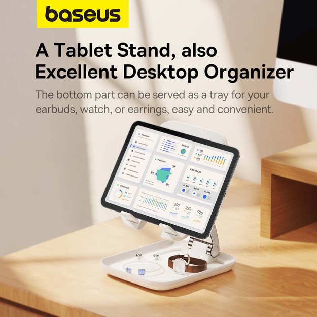 Baseus BS-HP009 Seashell Series foldable tablet stand - white 8