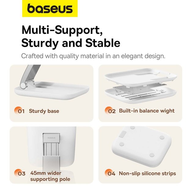 Baseus BS-HP009 Seashell Series foldable tablet stand - white 10
