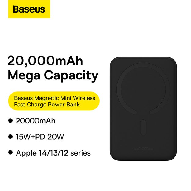 Baseus Magnetic Mini 20000 mAh 20W Powerbank - black + USB-C / USB-C cable 9